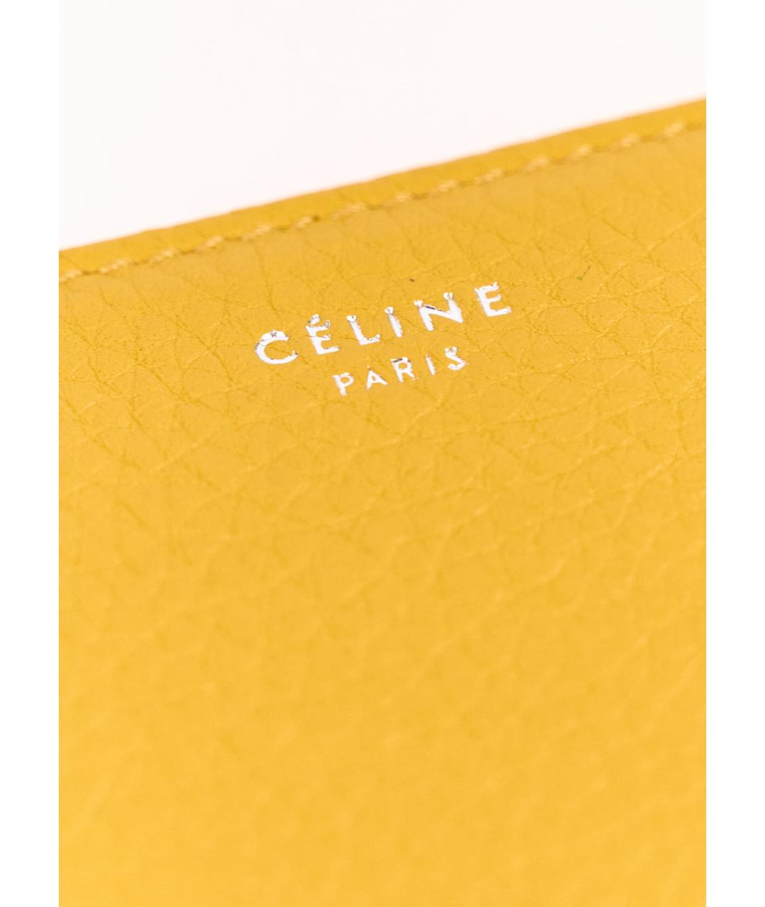 CELINE PRE-OWNED Желтый кожаный кошелек, фото 3
