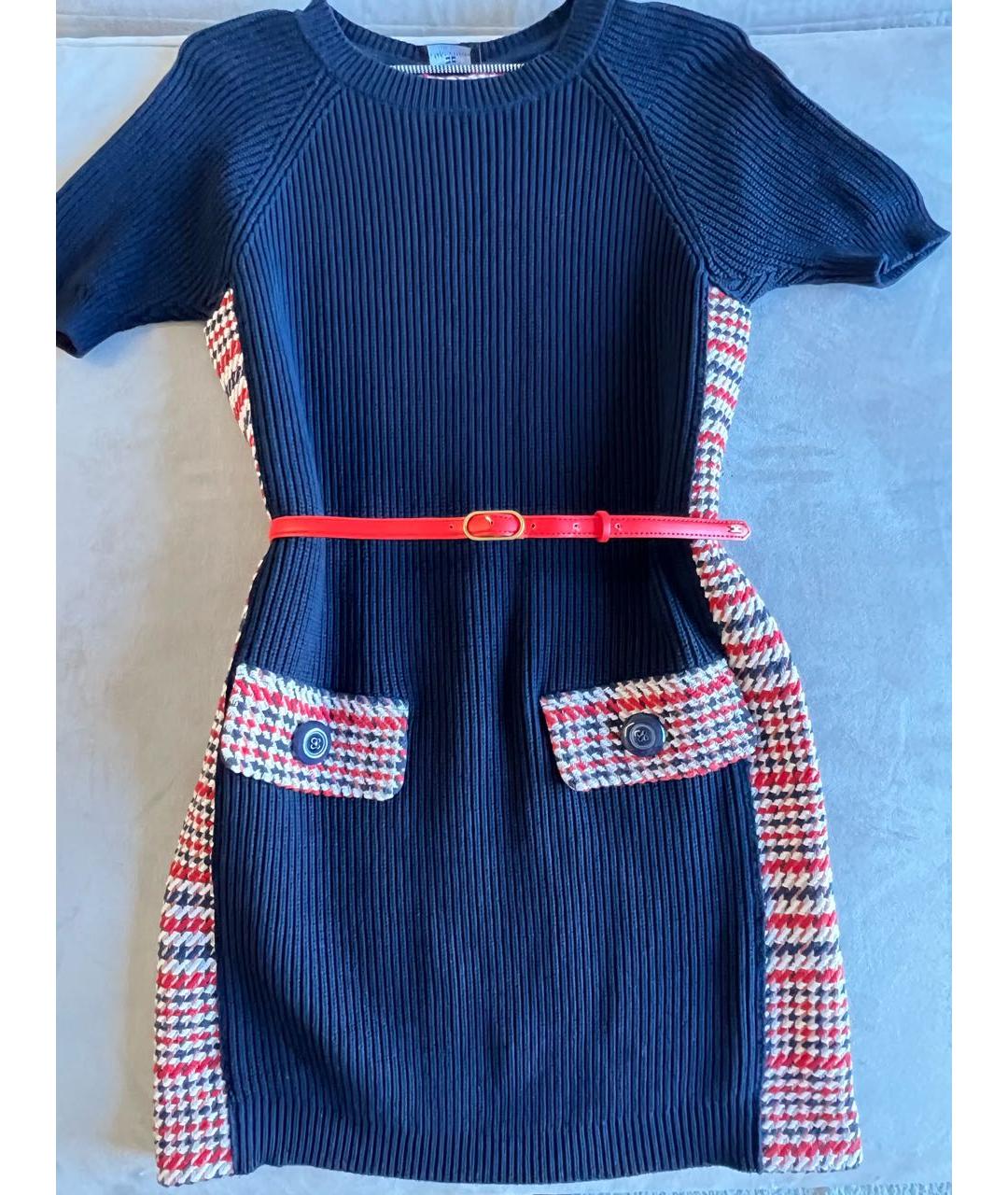 ELISABETTA FRANCHI Синее вискозное повседневное платье, фото 4