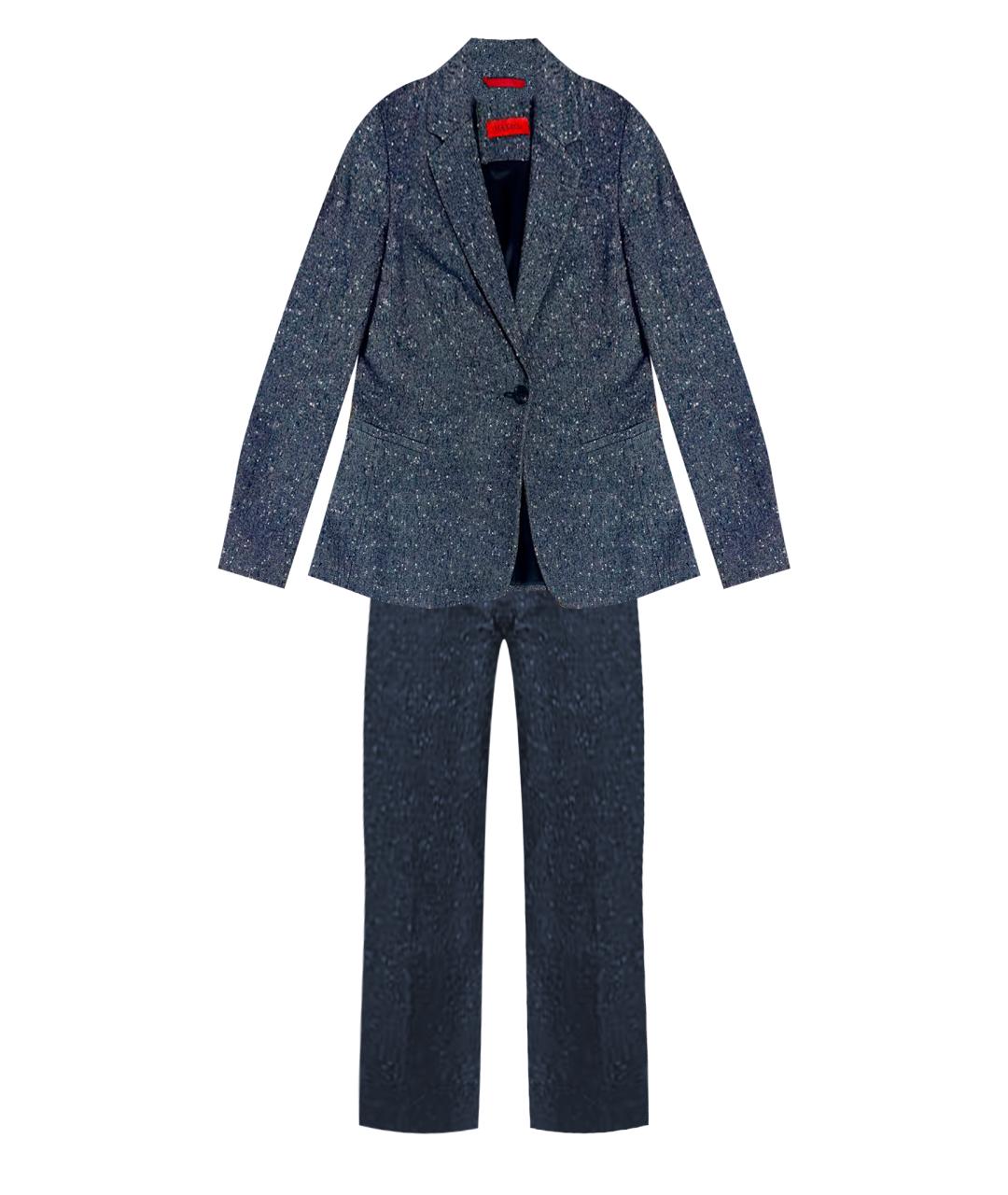 MAX&CO Темно-синий твидовый костюм с брюками, фото 1