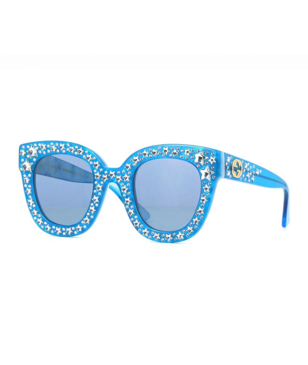 GUCCI Синие пластиковые солнцезащитные очки, фото 1