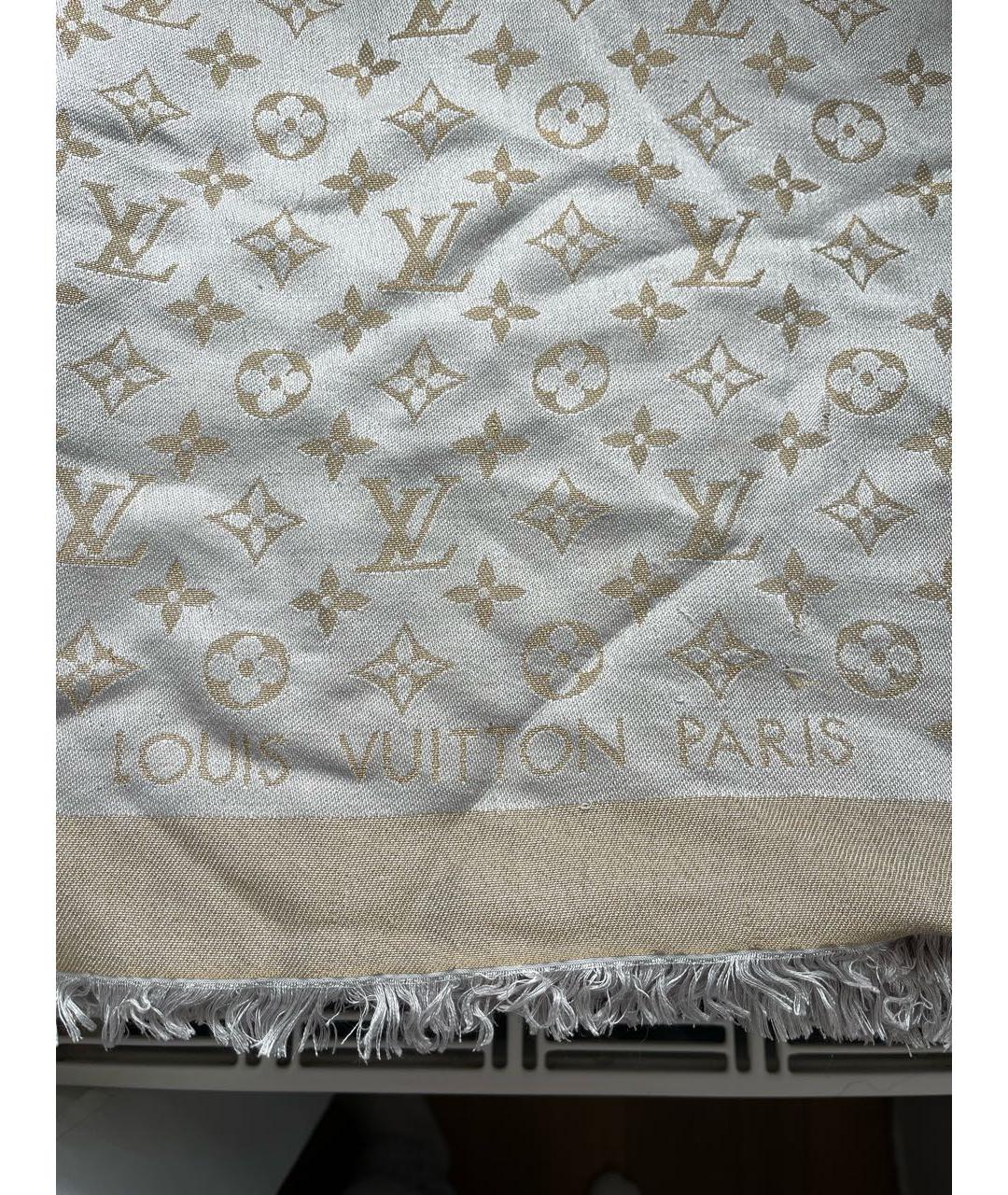 LOUIS VUITTON PRE-OWNED Серый шерстяной платок, фото 5