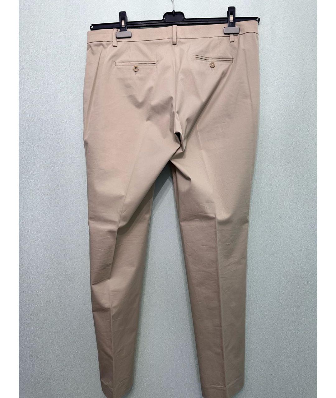 ETRO Бежевые хлопковые прямые брюки, фото 2