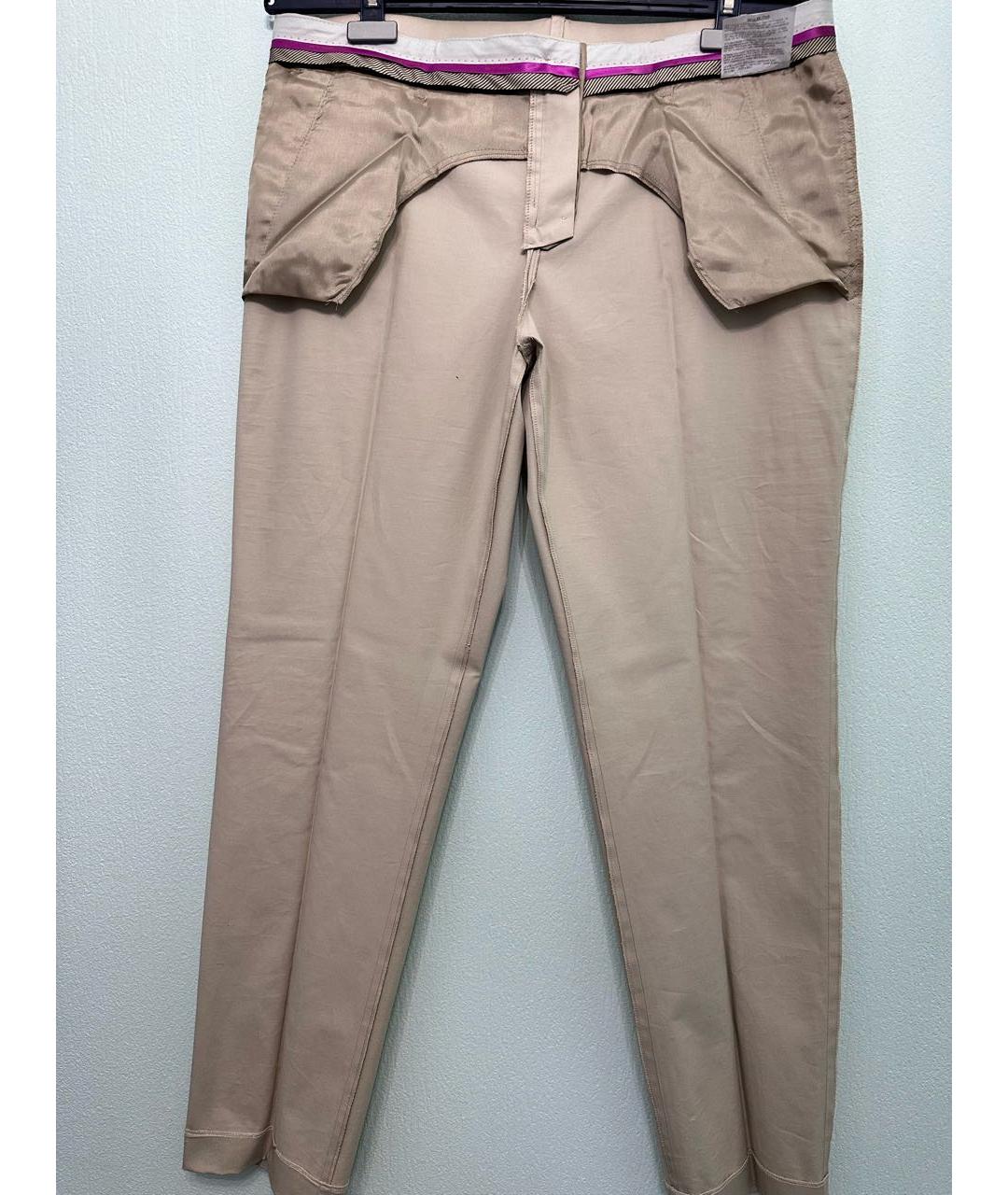 ETRO Бежевые хлопковые прямые брюки, фото 3