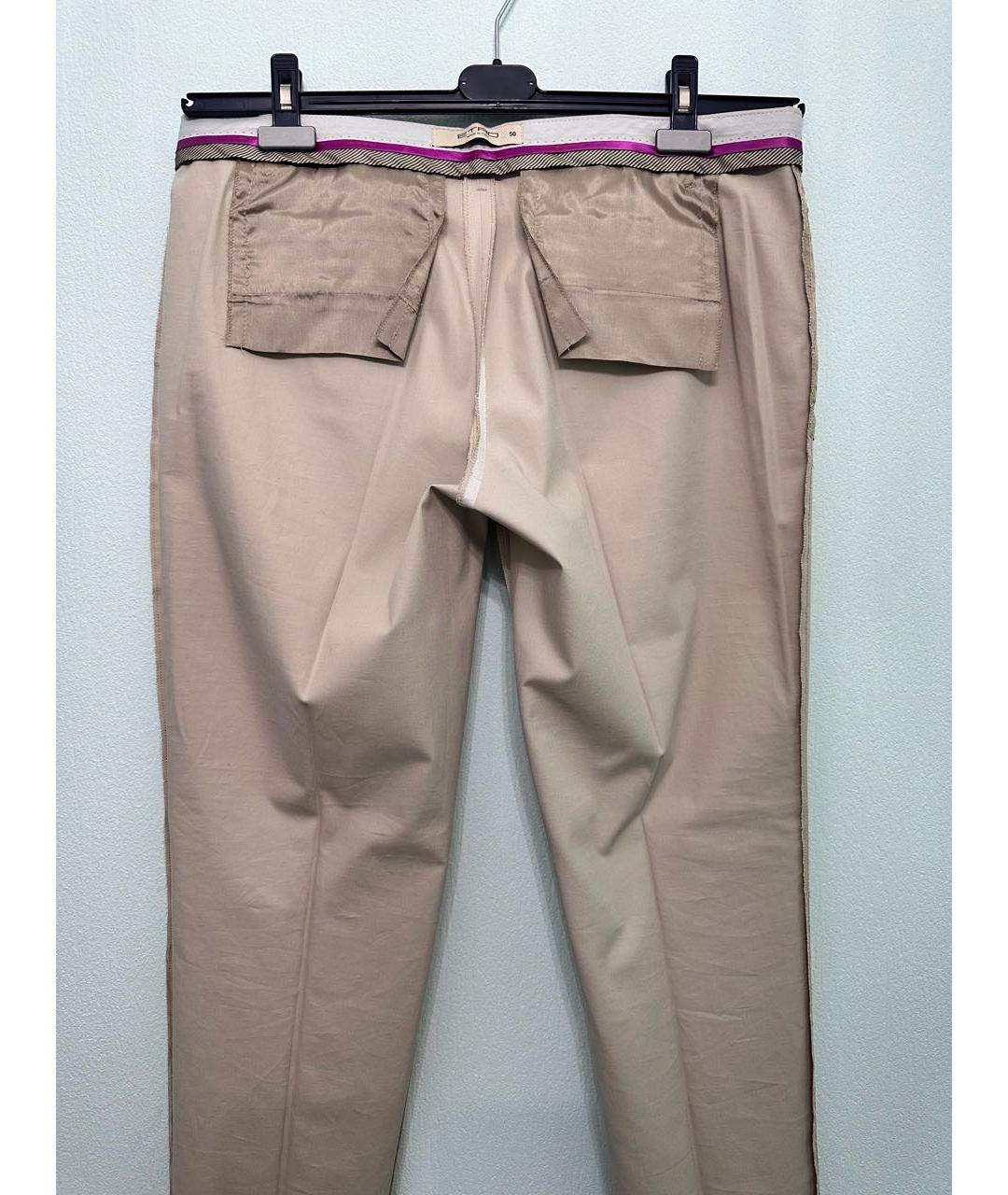 ETRO Бежевые хлопковые прямые брюки, фото 4