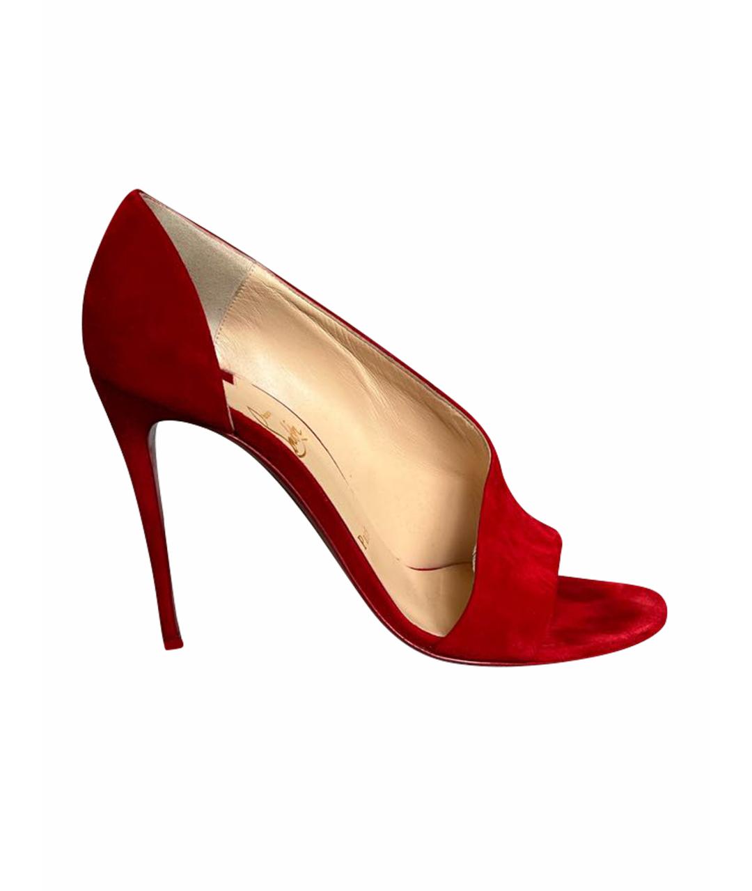 CHRISTIAN LOUBOUTIN Красные замшевые туфли, фото 1