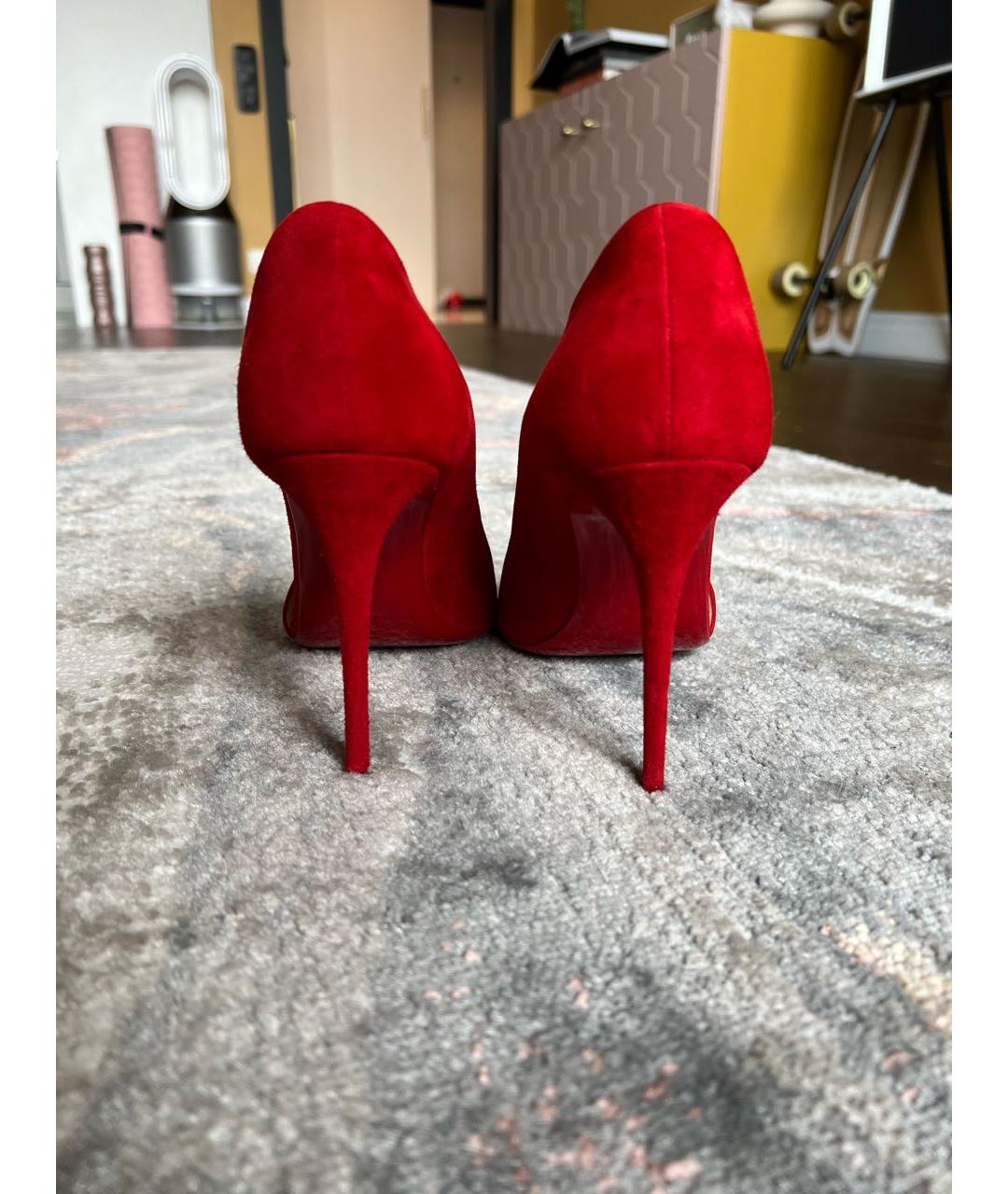 CHRISTIAN LOUBOUTIN Красные замшевые туфли, фото 4