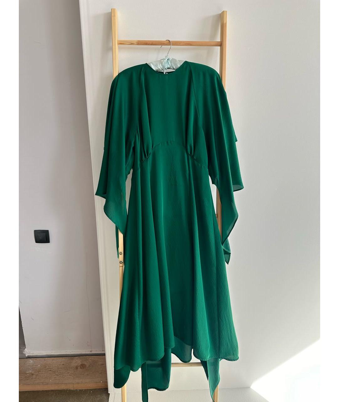 PETAR PETROV Зеленые шелковое коктейльное платье, фото 2
