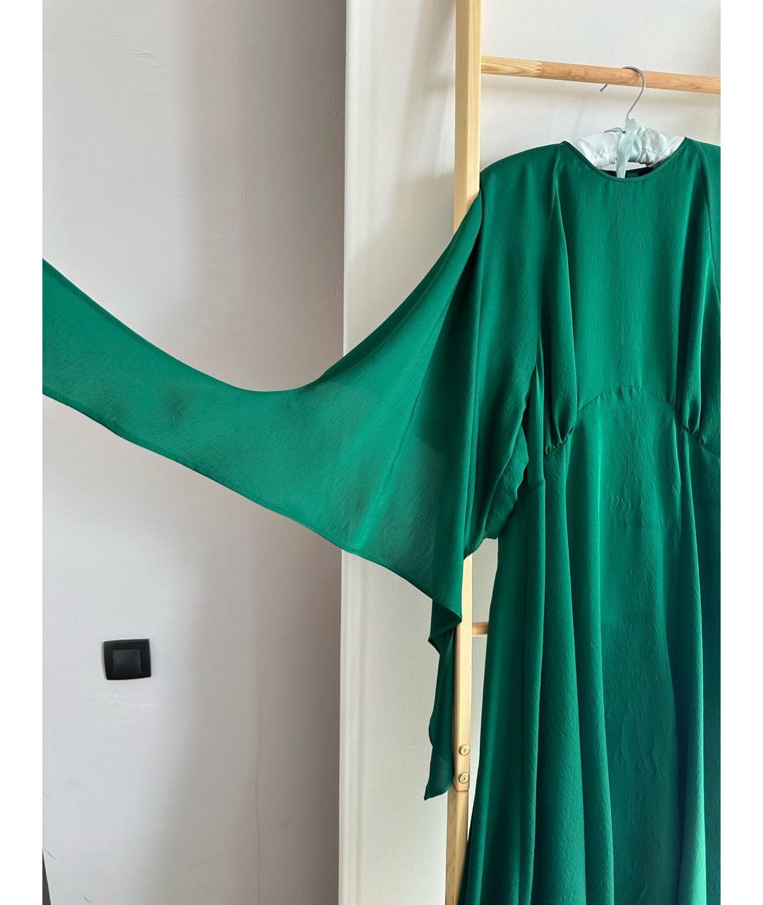 PETAR PETROV Зеленые шелковое коктейльное платье, фото 8