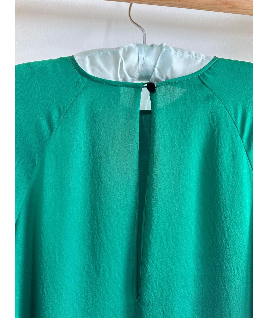 PETAR PETROV Зеленые шелковое коктейльное платье, фото 6