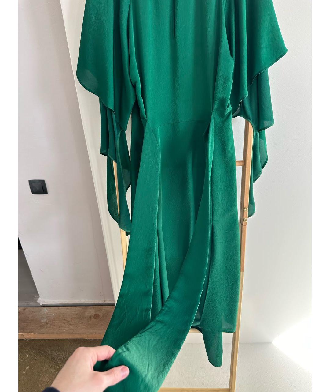 PETAR PETROV Зеленые шелковое коктейльное платье, фото 7