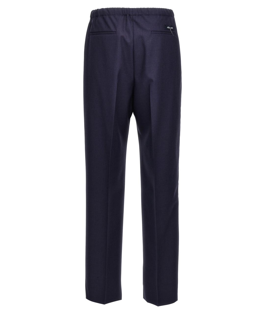 FENDI Темно-синие шерстяные повседневные брюки, фото 2