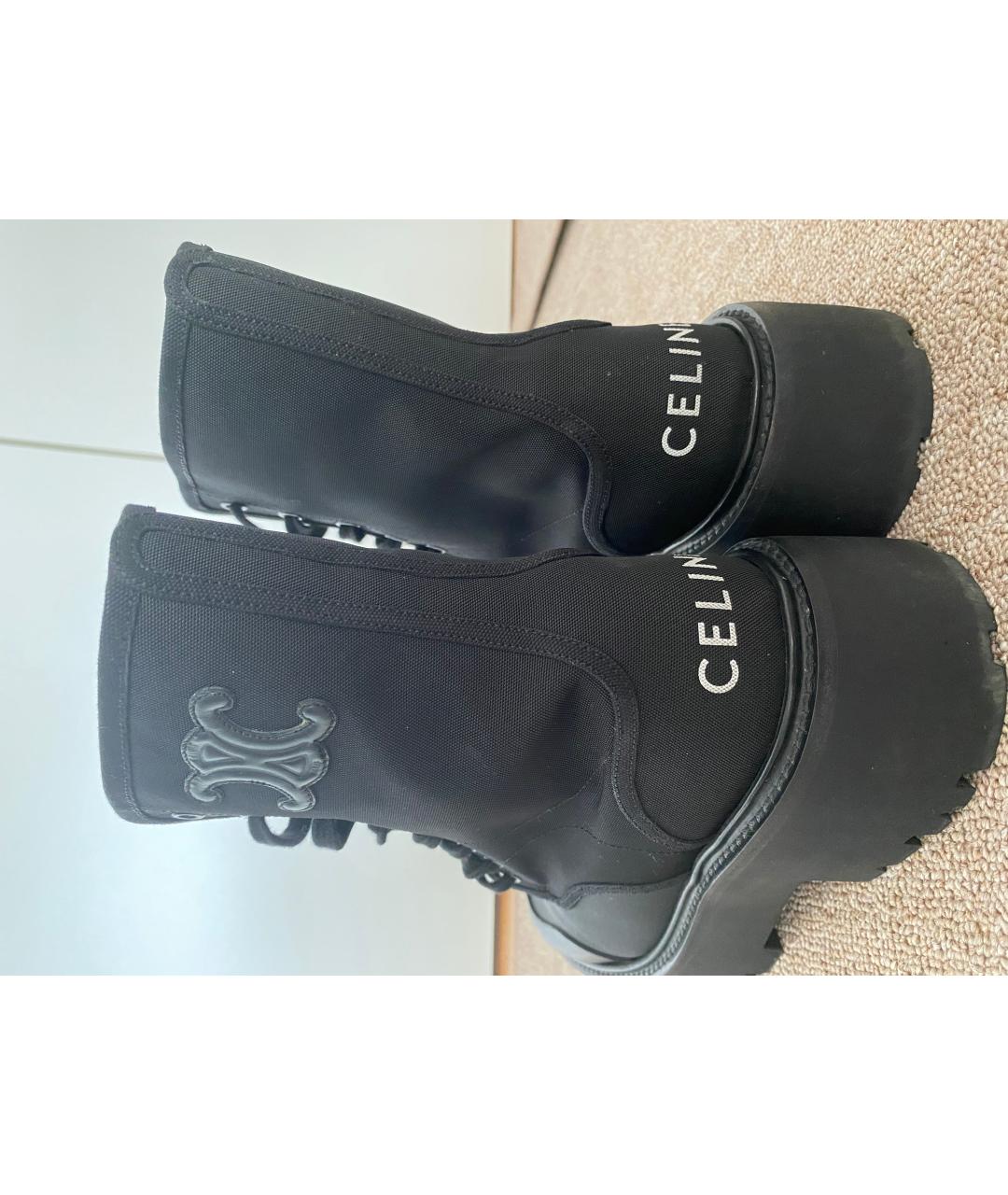 CELINE PRE-OWNED Черные текстильные ботинки, фото 5
