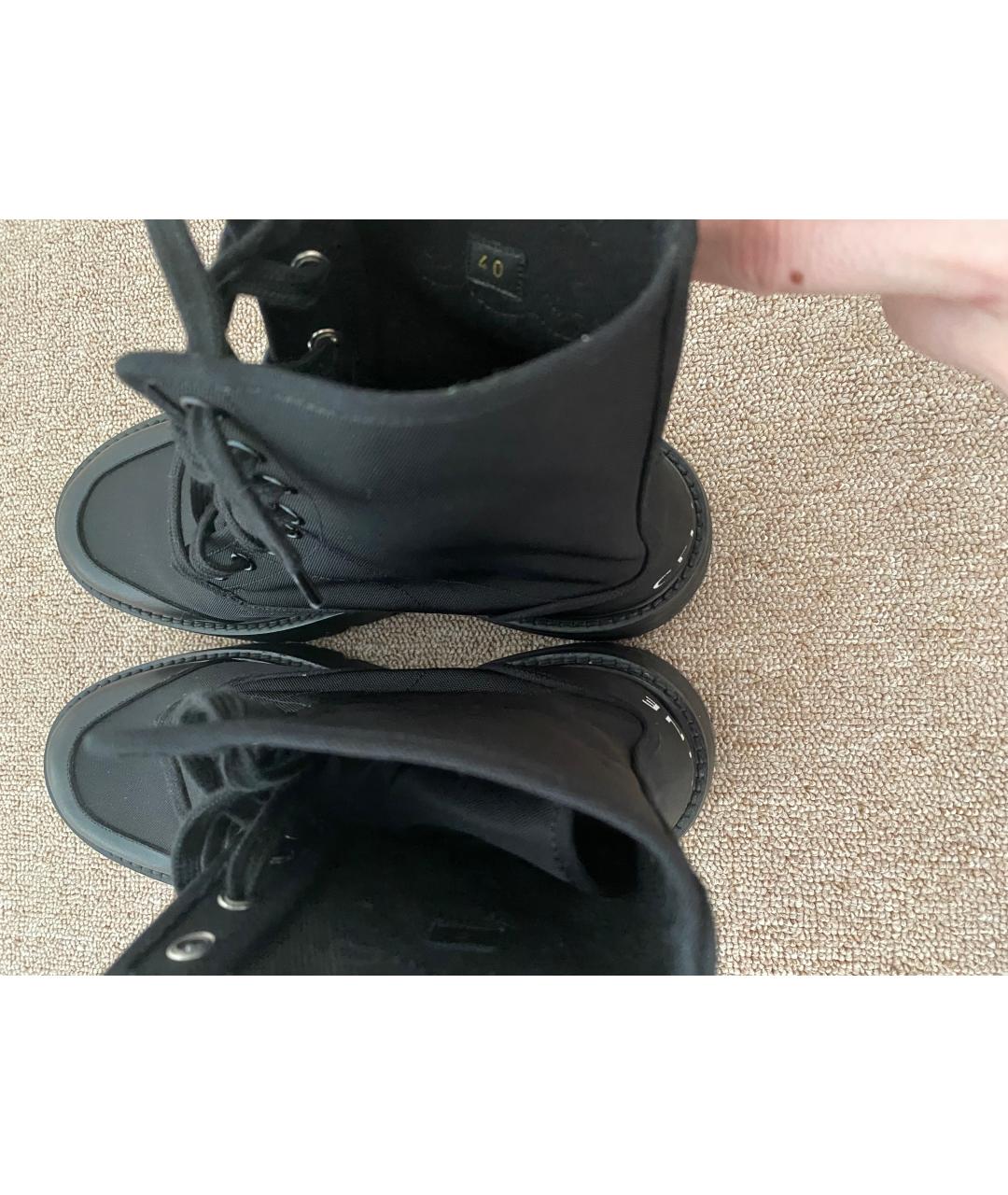 CELINE Черные текстильные ботинки, фото 4
