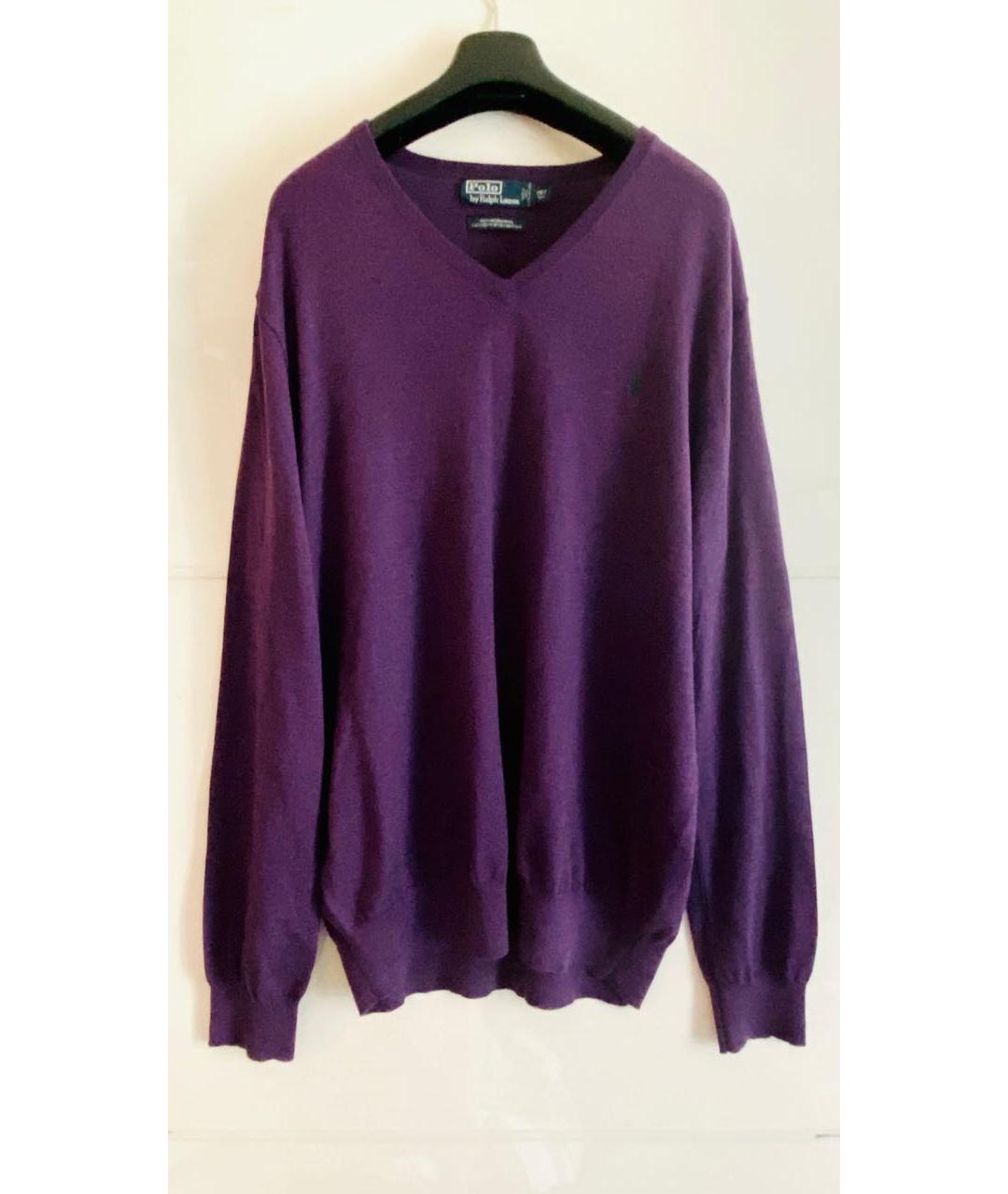 POLO RALPH LAUREN Фиолетовый шерстяной джемпер / свитер, фото 6