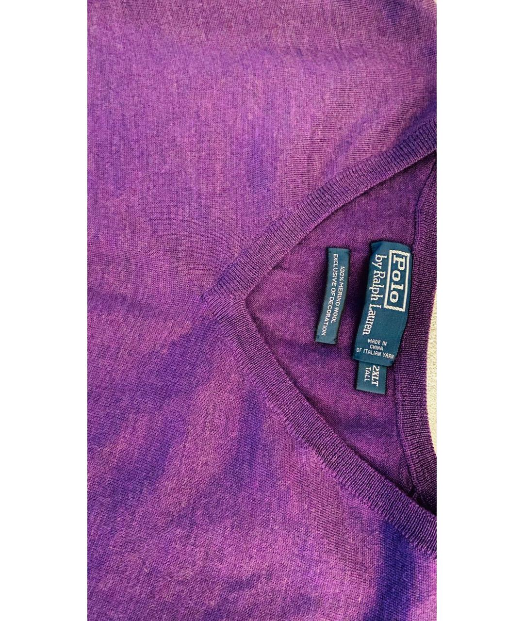 POLO RALPH LAUREN Фиолетовый шерстяной джемпер / свитер, фото 4