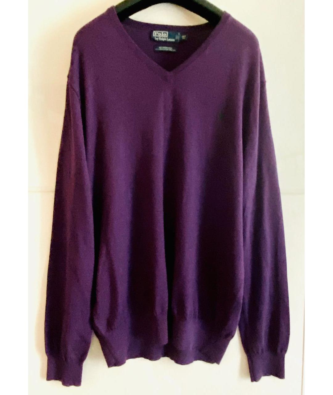 POLO RALPH LAUREN Фиолетовый шерстяной джемпер / свитер, фото 5