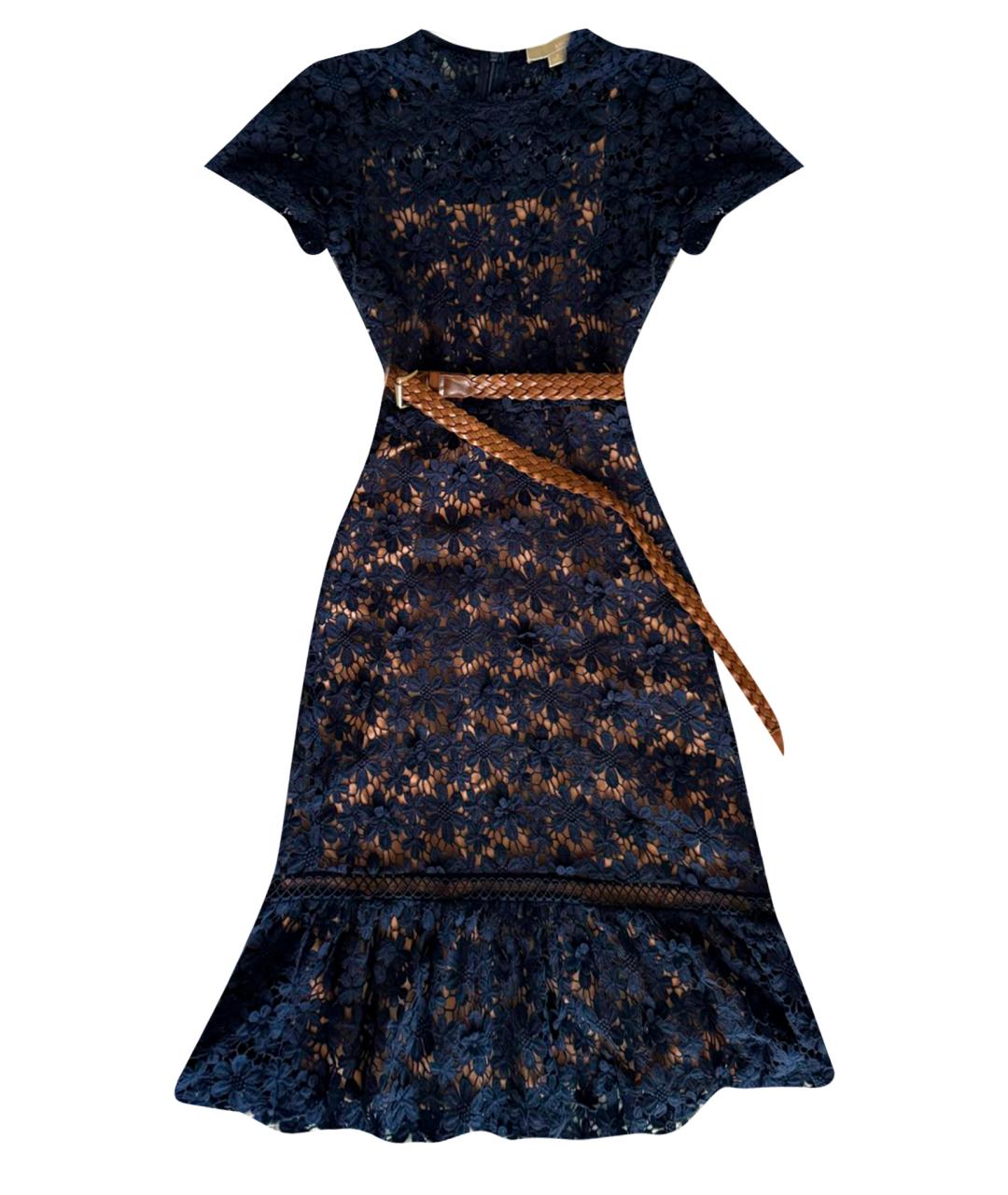 MICHAEL KORS Темно-синее кружевное коктейльное платье, фото 1