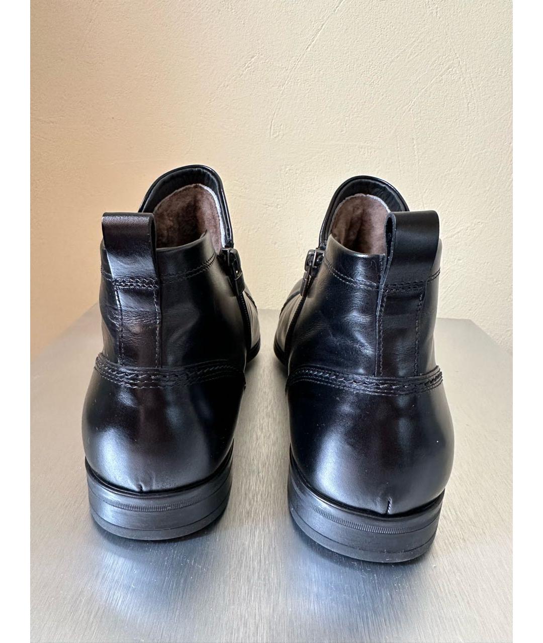 FABI Черные кожаные низкие ботинки, фото 3