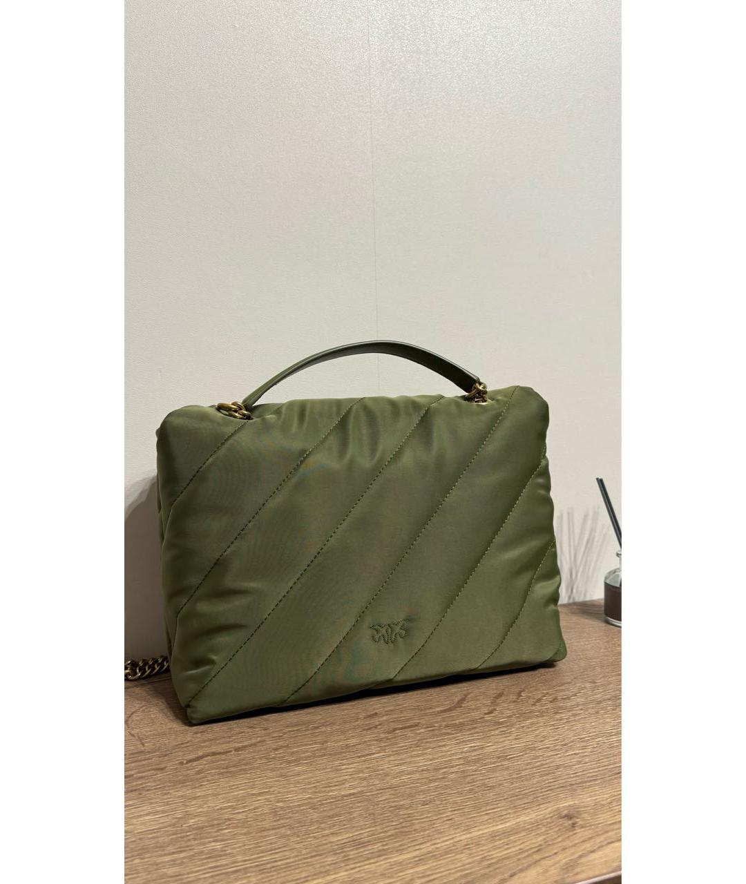 PINKO Зеленая тканевая сумка через плечо, фото 3