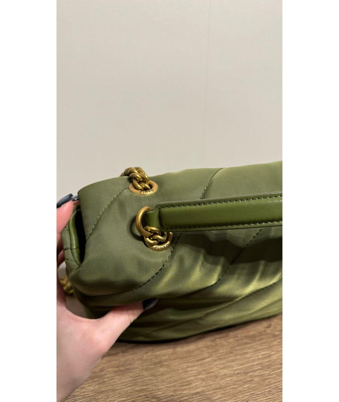 PINKO Зеленая тканевая сумка через плечо, фото 7