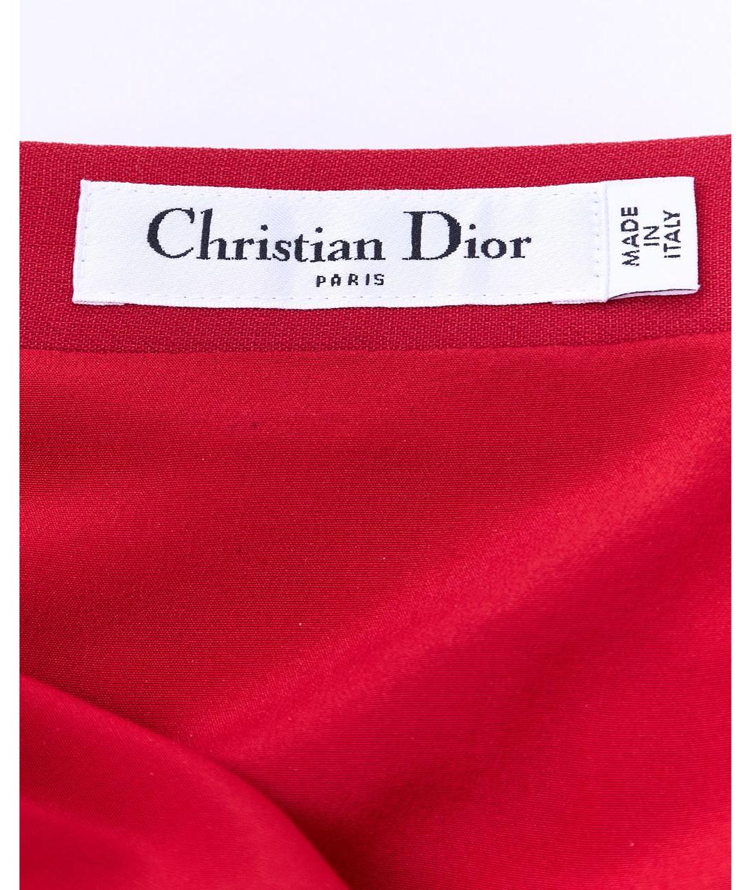 CHRISTIAN DIOR Красная шерстяная юбка макси, фото 3