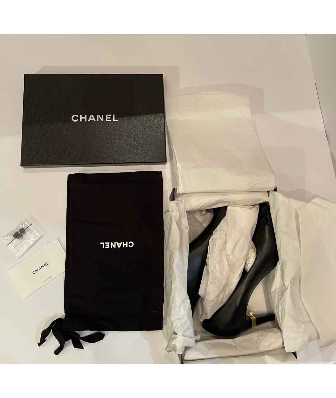 CHANEL Черные кожаные туфли, фото 5
