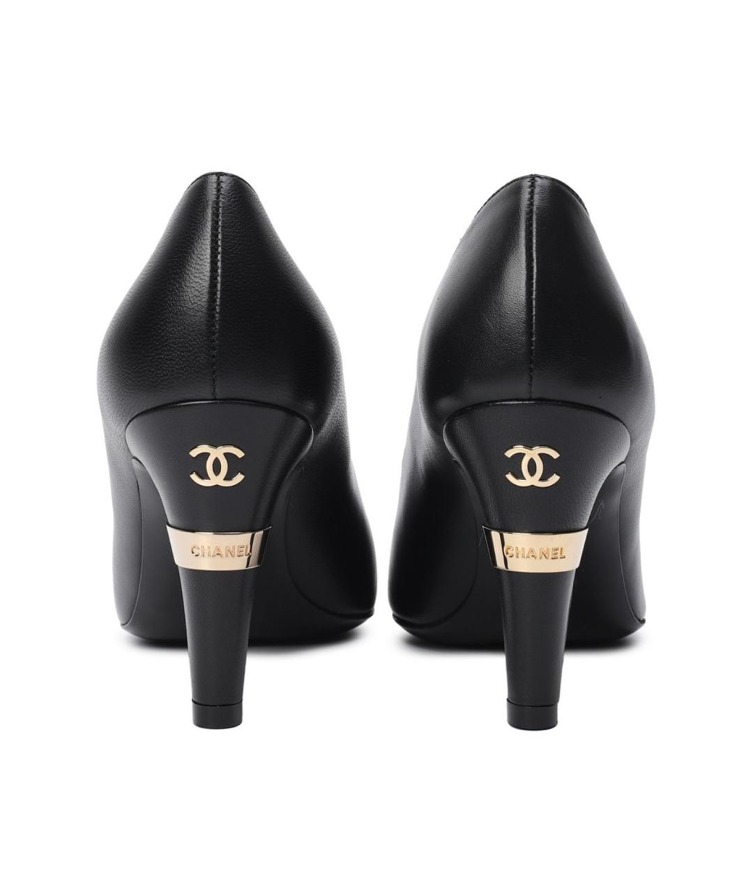 CHANEL Черные кожаные туфли, фото 3