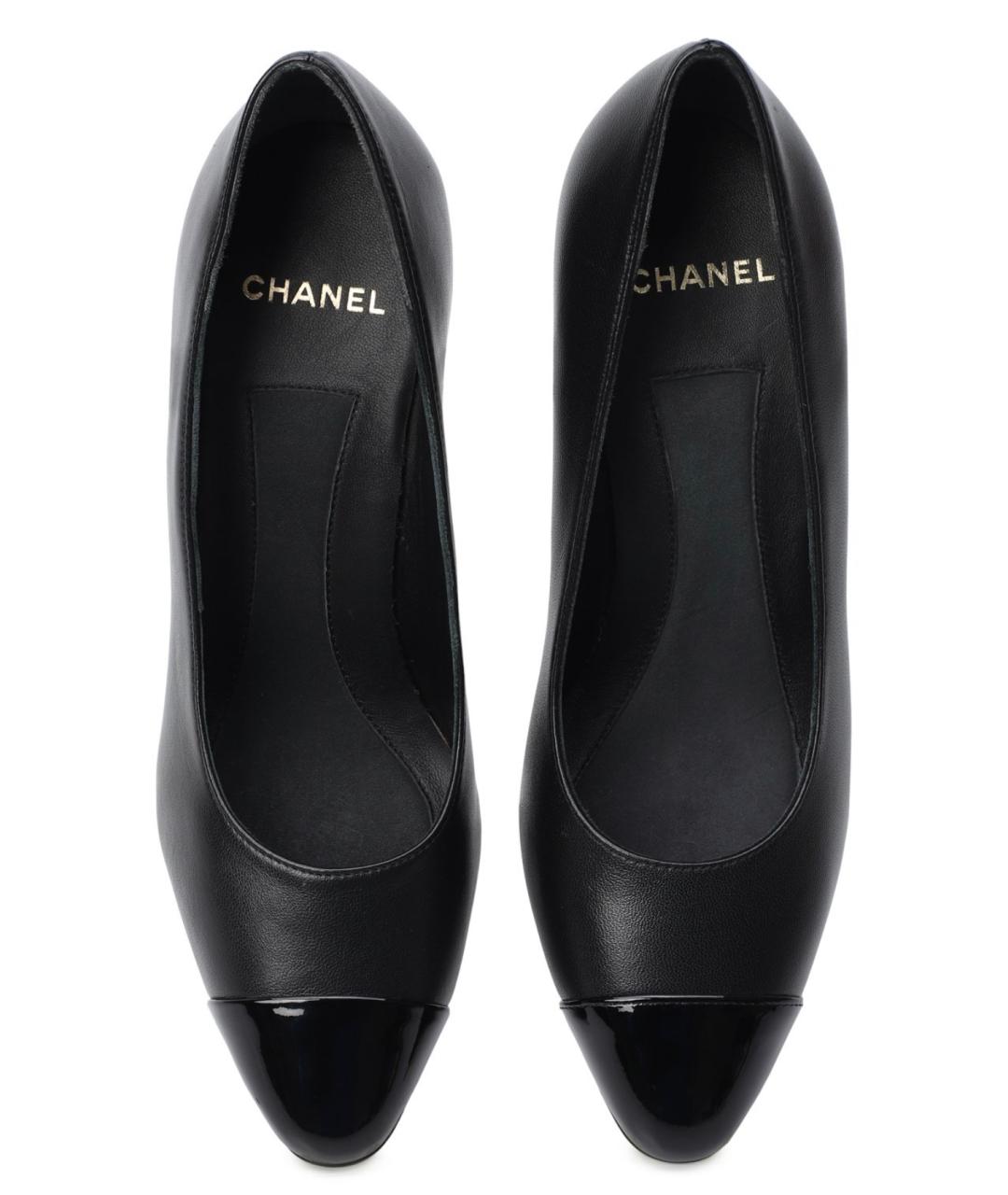 CHANEL Черные кожаные туфли, фото 2