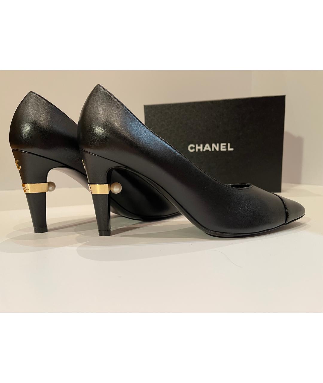 CHANEL Черные кожаные туфли, фото 7