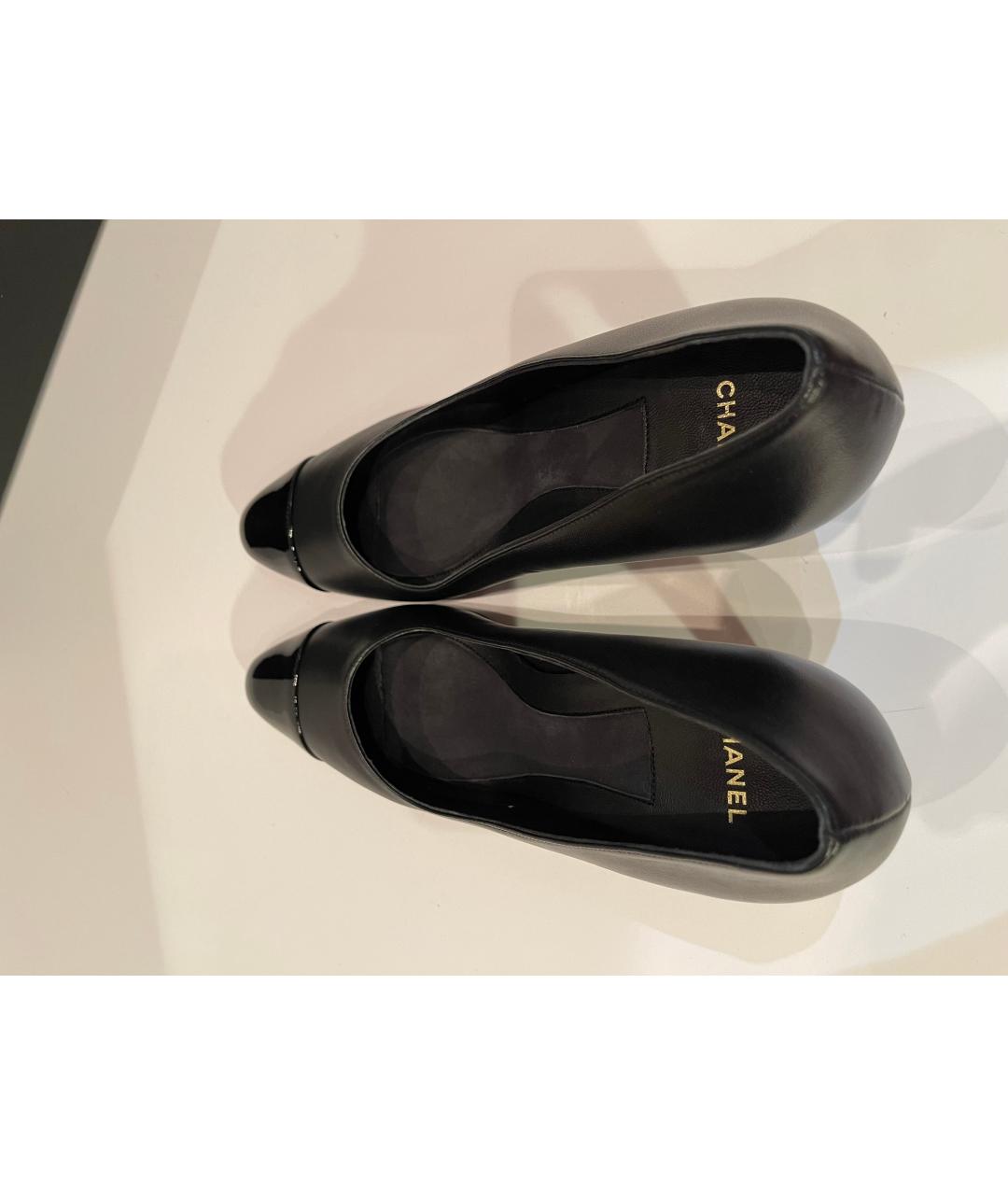 CHANEL Черные кожаные туфли, фото 4