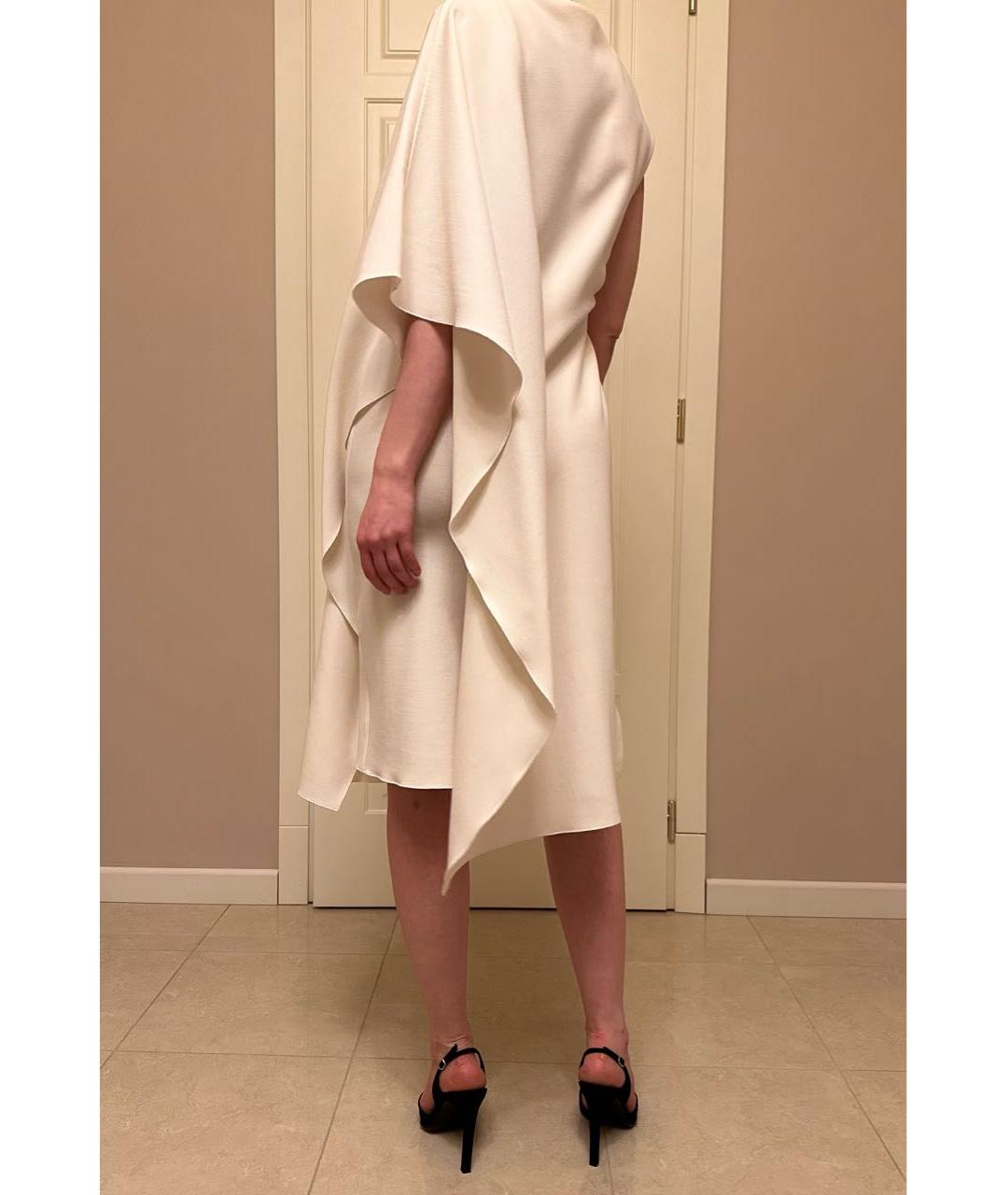 HERMES PRE-OWNED Белое шерстяное коктейльное платье, фото 3