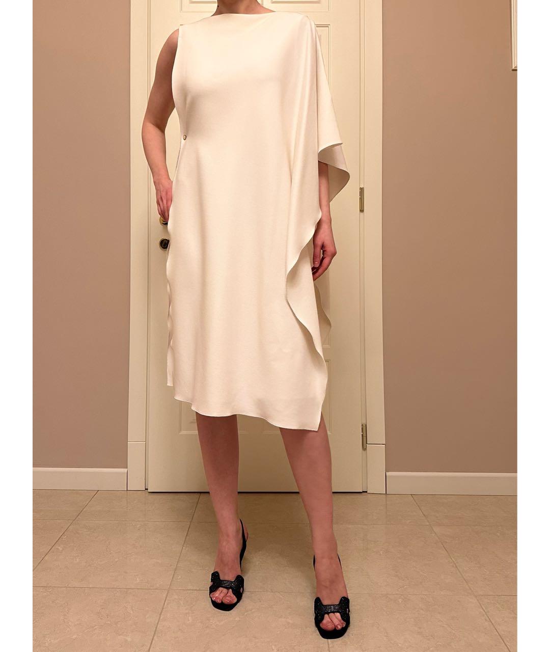 HERMES PRE-OWNED Белое шерстяное коктейльное платье, фото 6