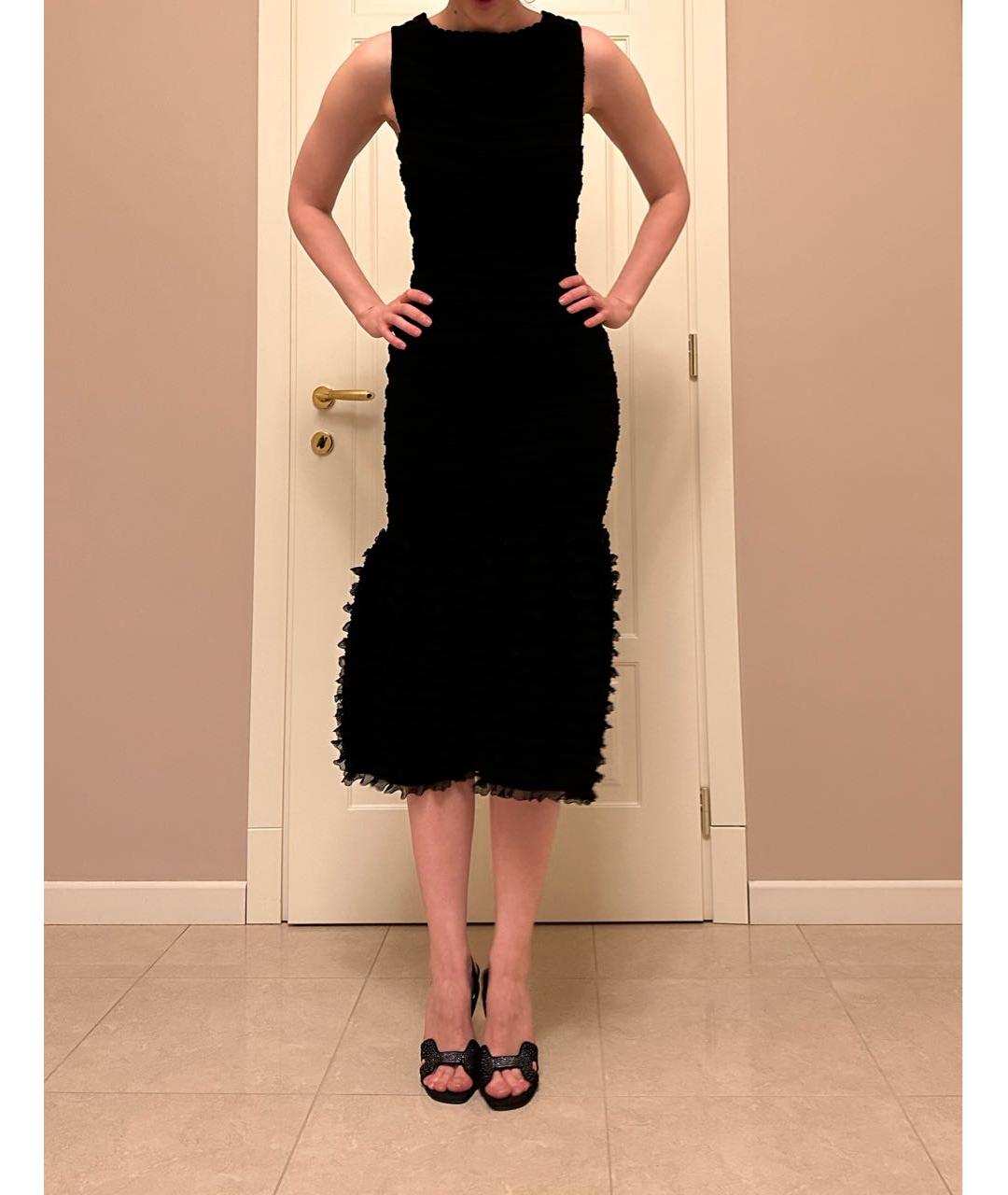 ALAIA Черное вискозное вечернее платье, фото 6