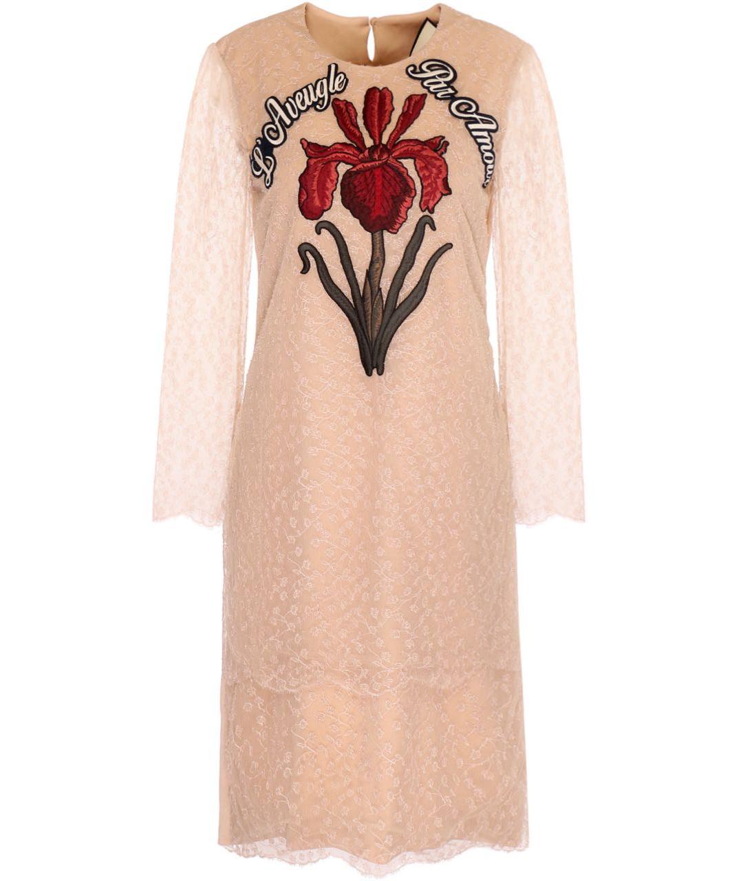 GUCCI Бежевое коктейльное платье, фото 5