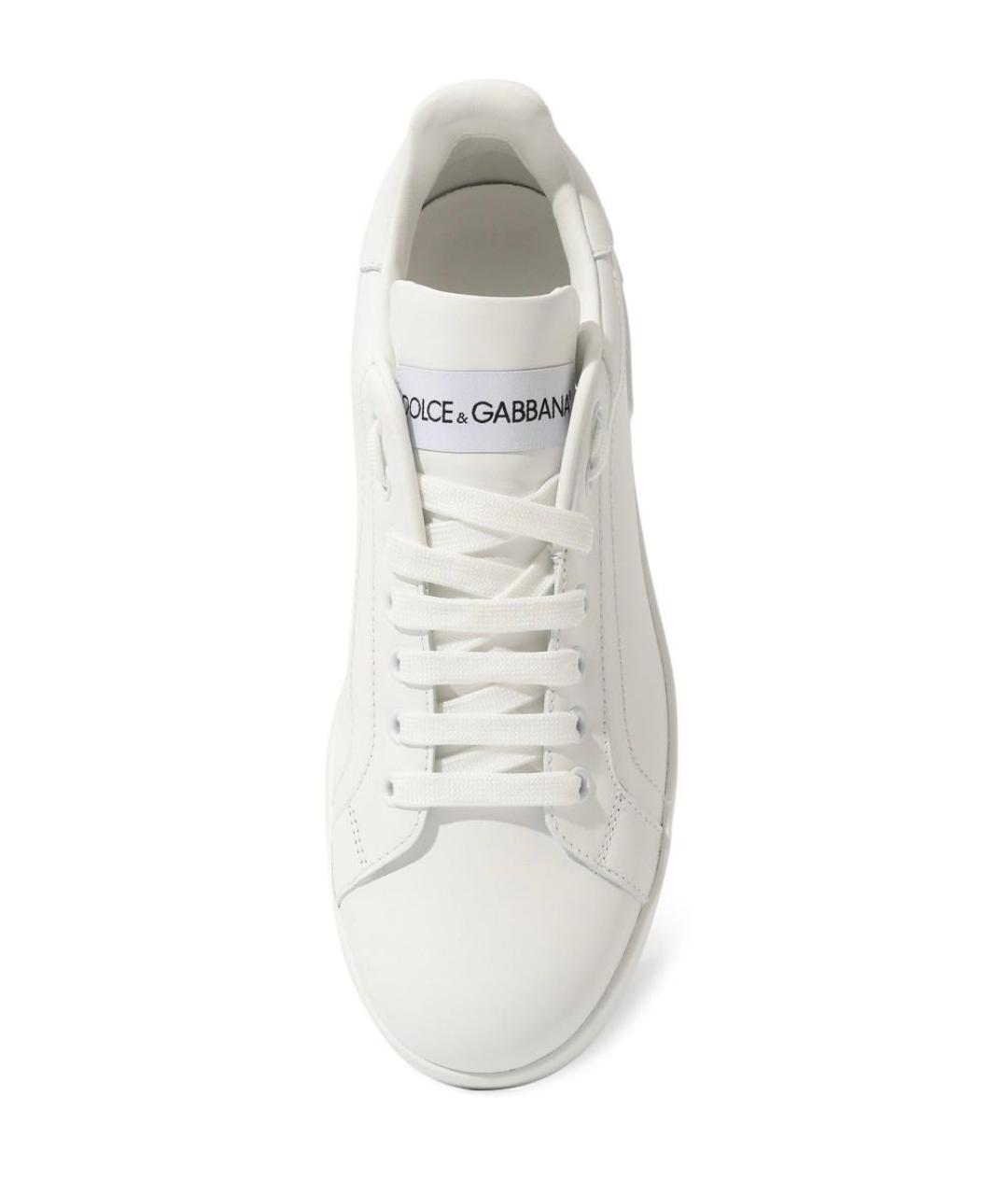 DOLCE&GABBANA Белые кожаные кеды, фото 4