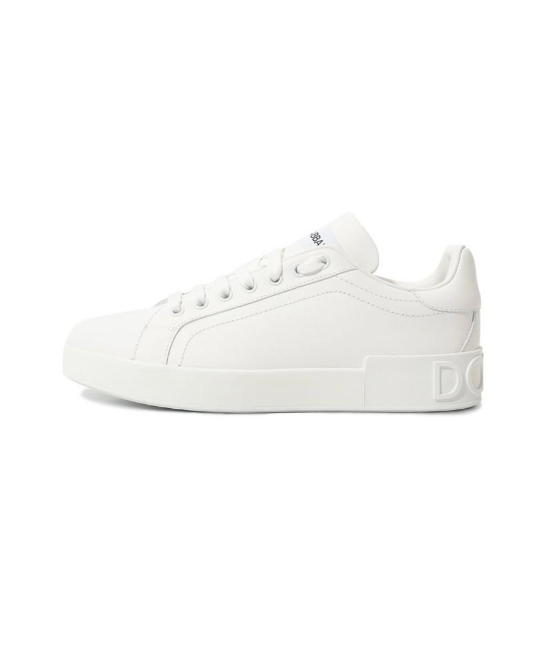 DOLCE&GABBANA Белые кожаные кеды, фото 5