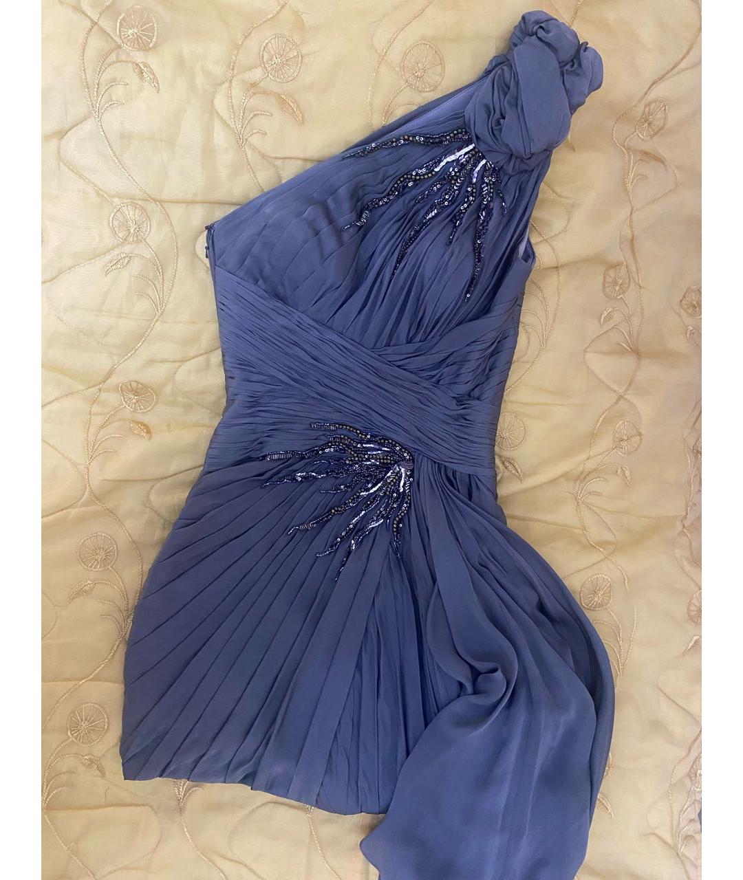 ZUHAIR MURAD Серое шелковое коктейльное платье, фото 3