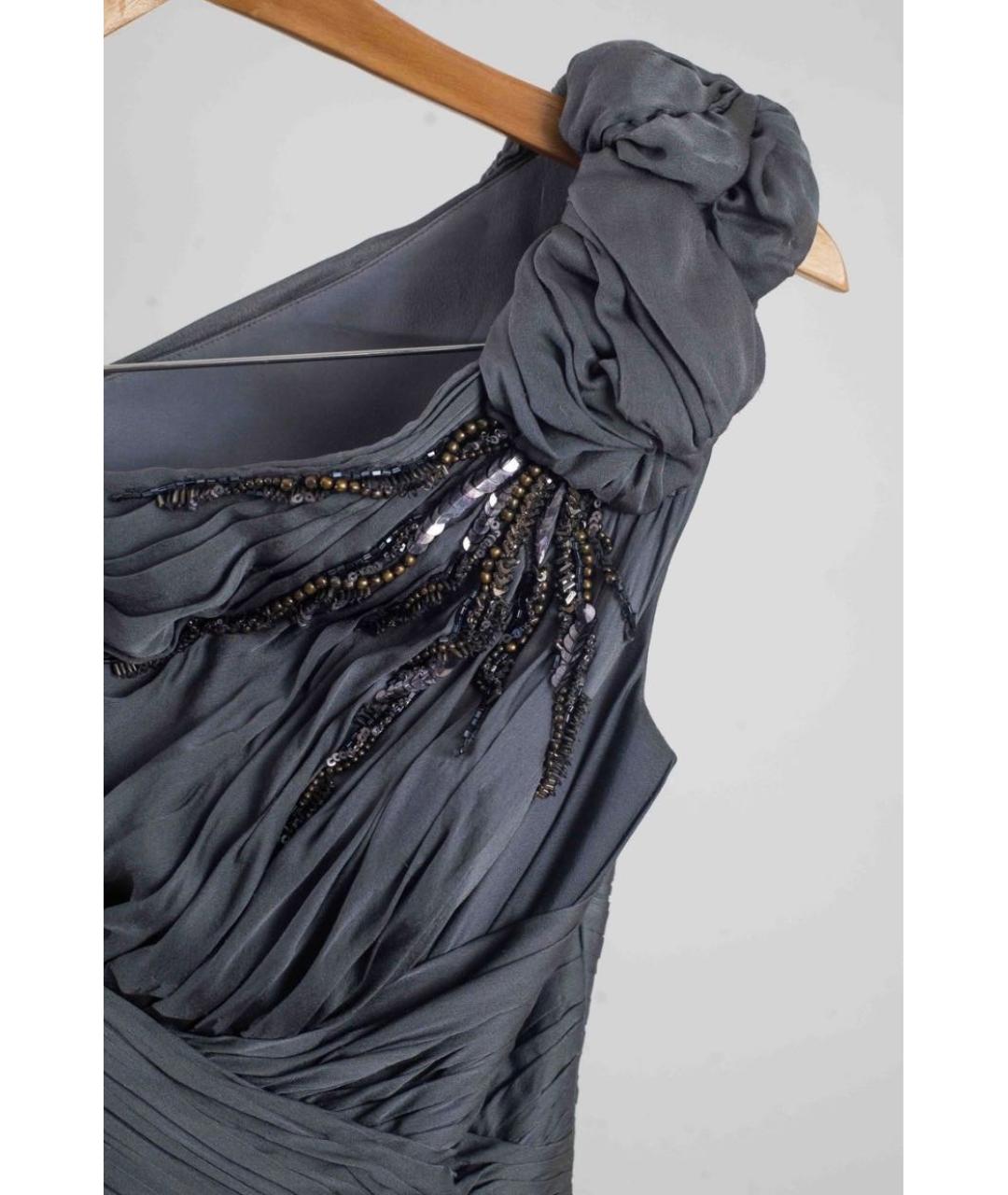 ZUHAIR MURAD Серое шелковое коктейльное платье, фото 5