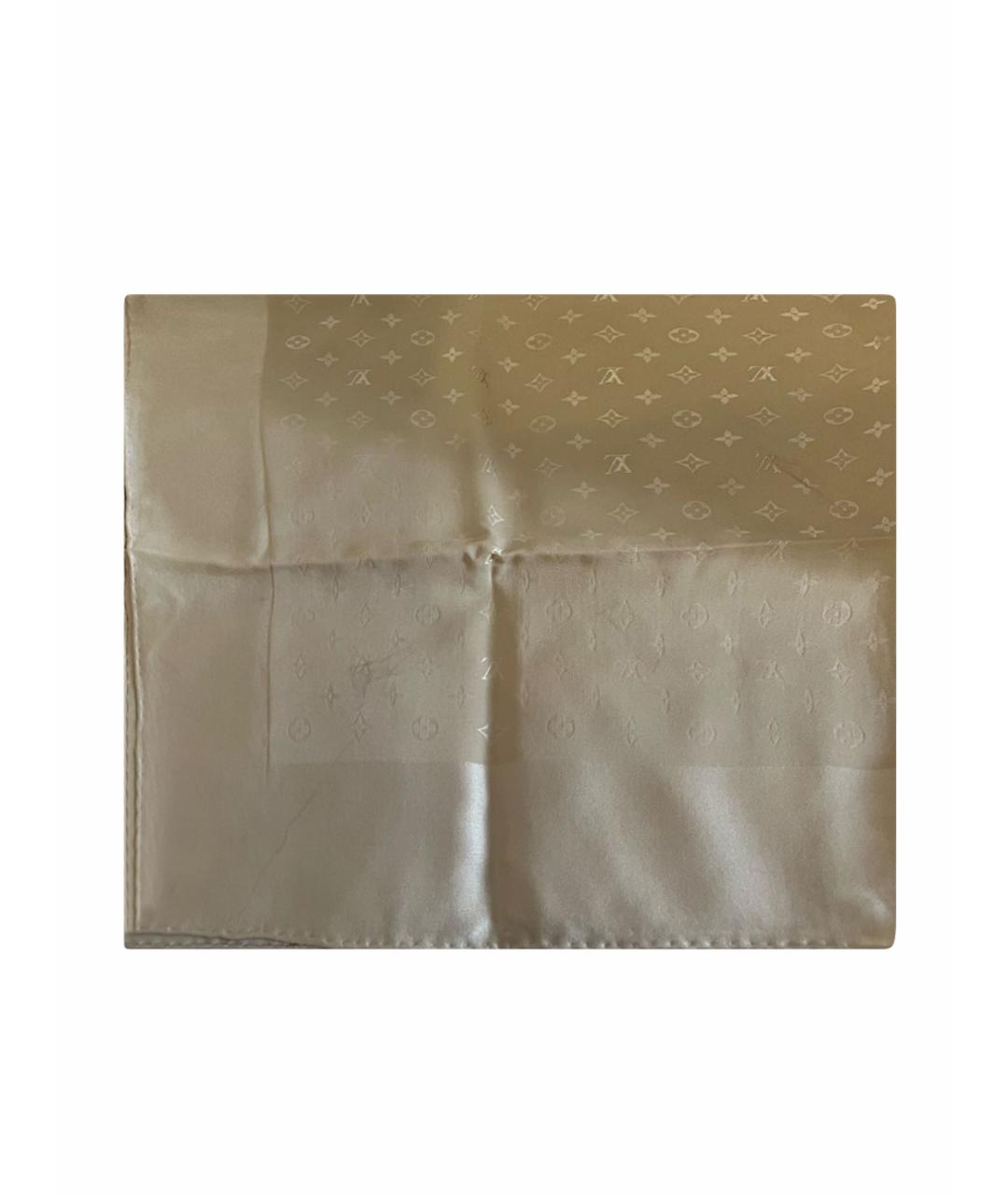 LOUIS VUITTON PRE-OWNED Бежевый шелковый платок, фото 1