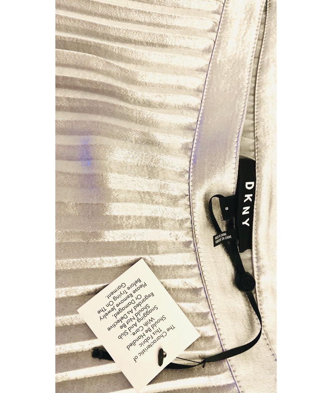 DKNY Серебряная юбка миди, фото 4