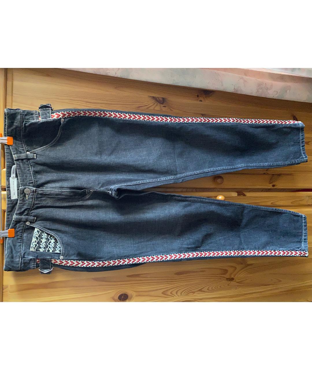 ISABEL MARANT ETOILE Антрацитовые хлопковые прямые джинсы, фото 10