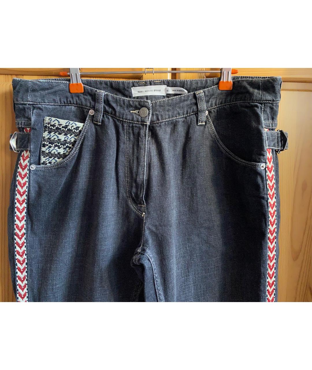 ISABEL MARANT ETOILE Антрацитовые хлопковые прямые джинсы, фото 7