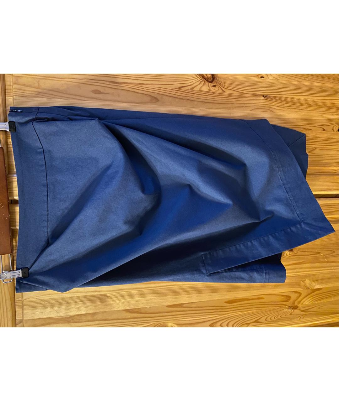 VIVIENNE WESTWOOD ANGLOMANIA Синяя хлопко-эластановая юбка миди, фото 10