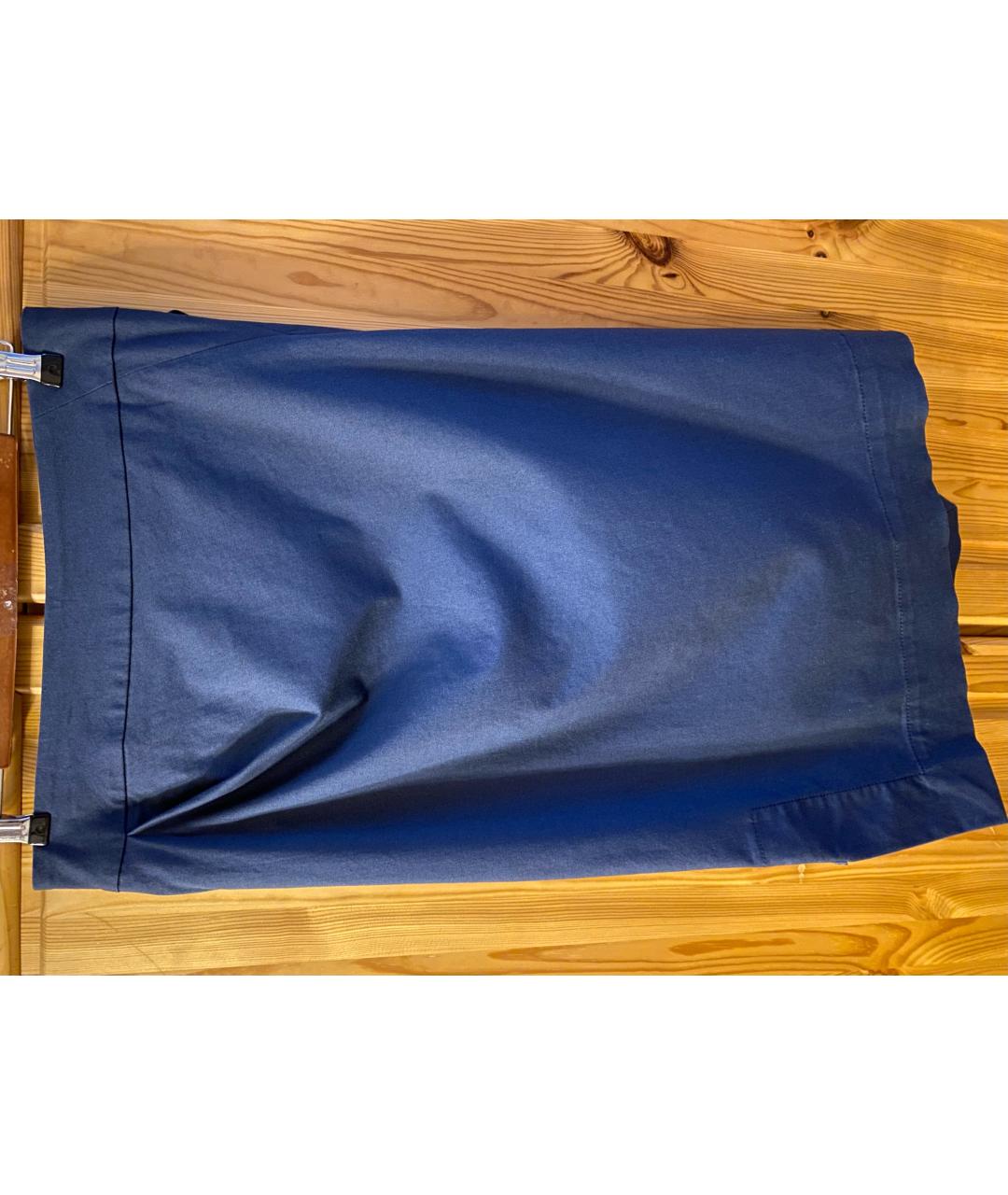 VIVIENNE WESTWOOD ANGLOMANIA Синяя хлопко-эластановая юбка миди, фото 2
