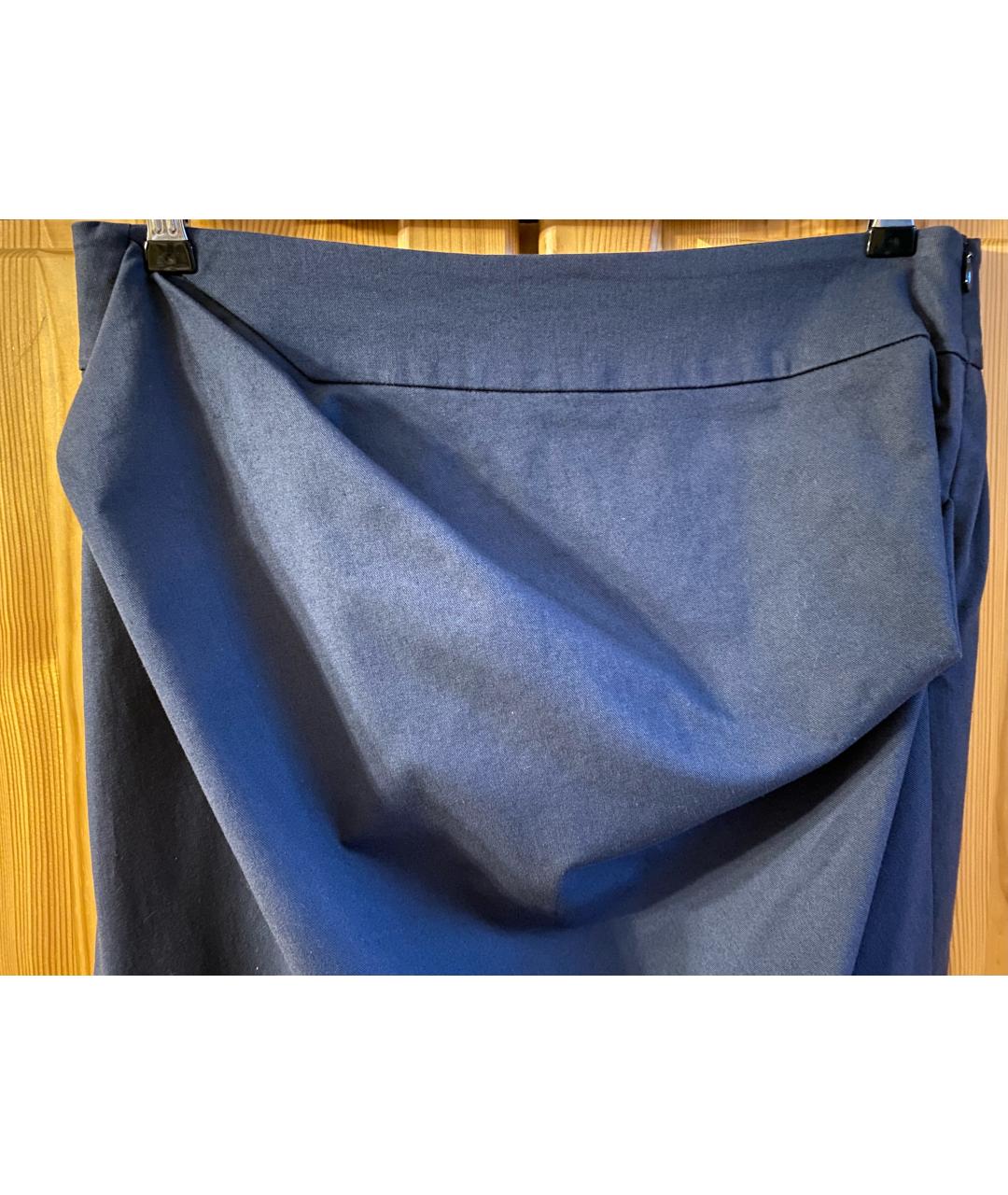 VIVIENNE WESTWOOD ANGLOMANIA Синяя хлопко-эластановая юбка миди, фото 3