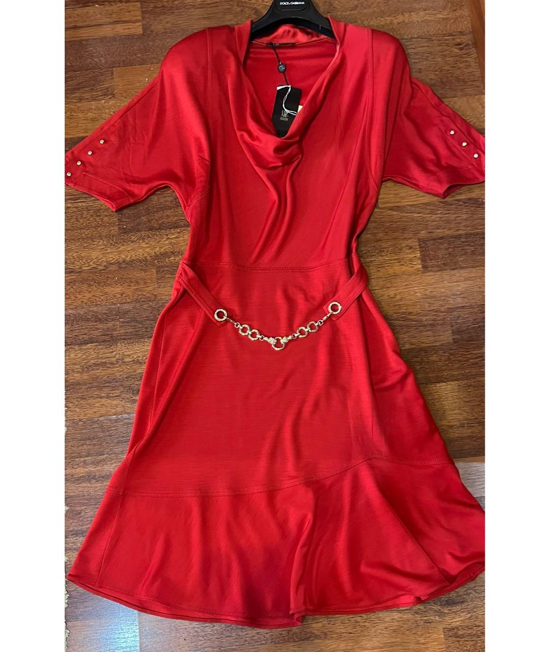 VDP Красное вискозное коктейльное платье, фото 3