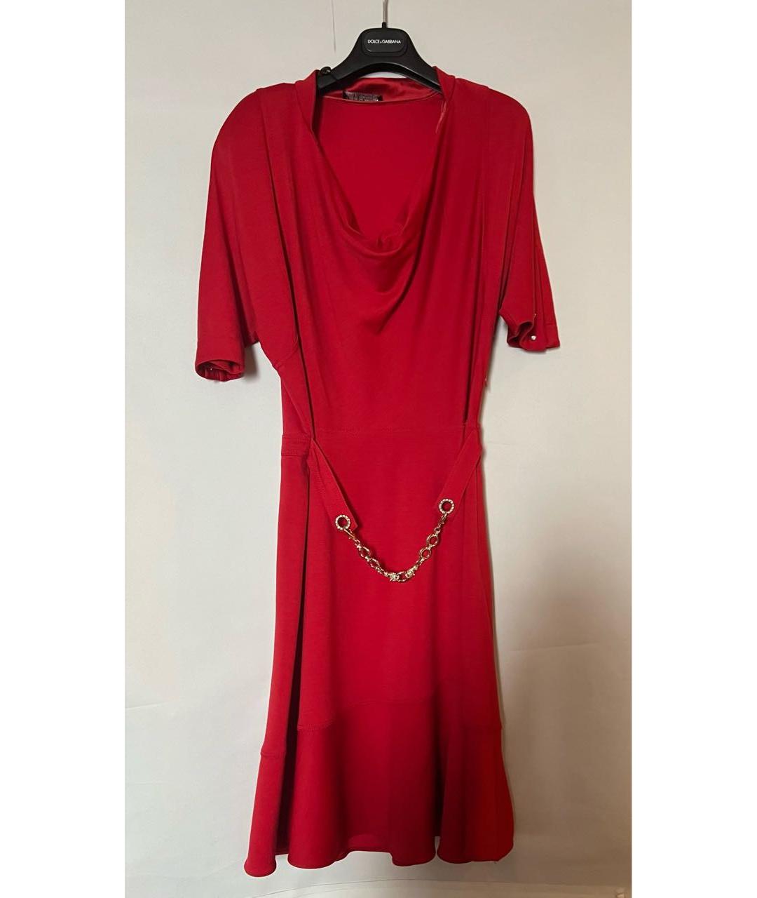 VDP Красное вискозное коктейльное платье, фото 4