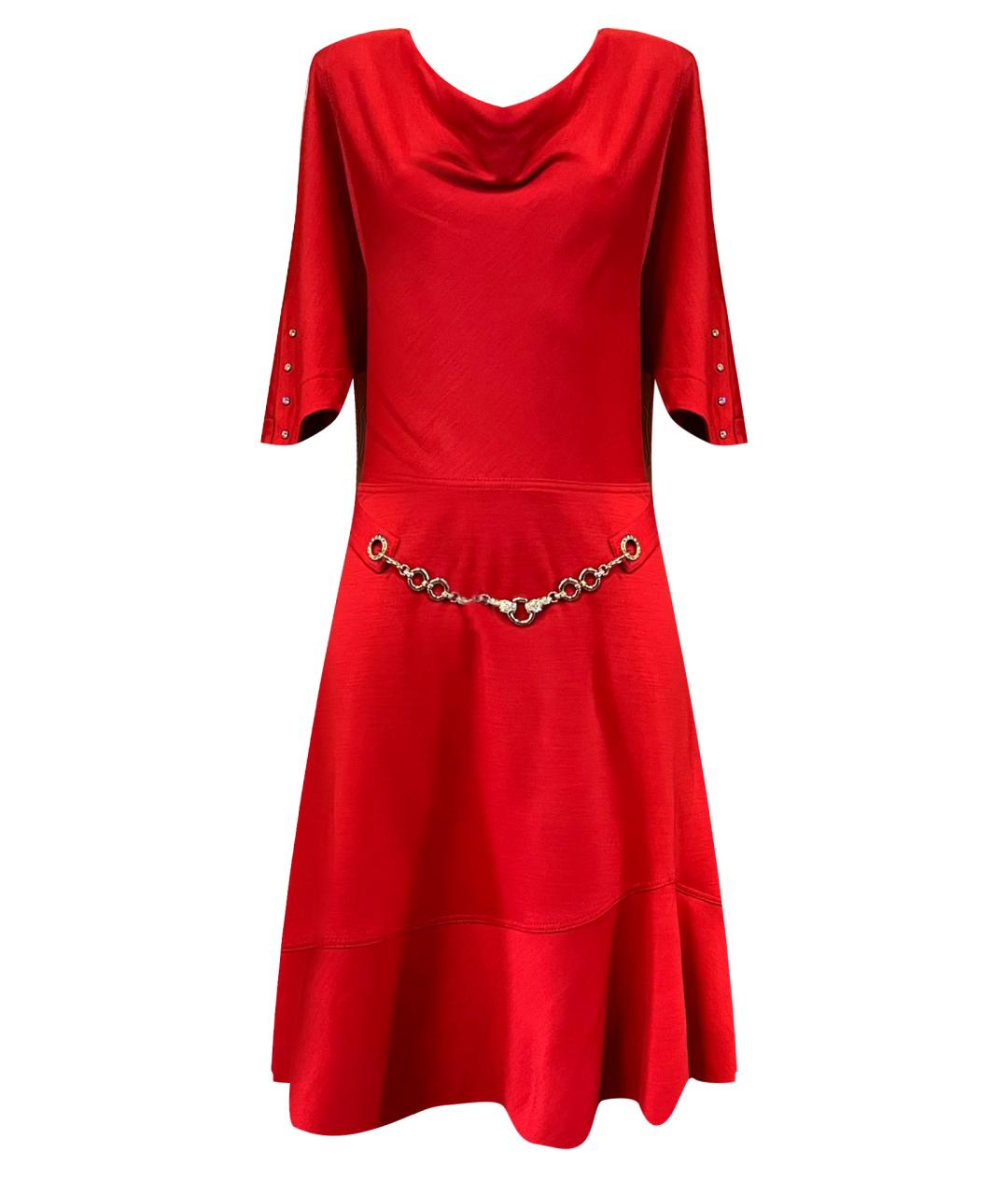 VDP Красное вискозное коктейльное платье, фото 1