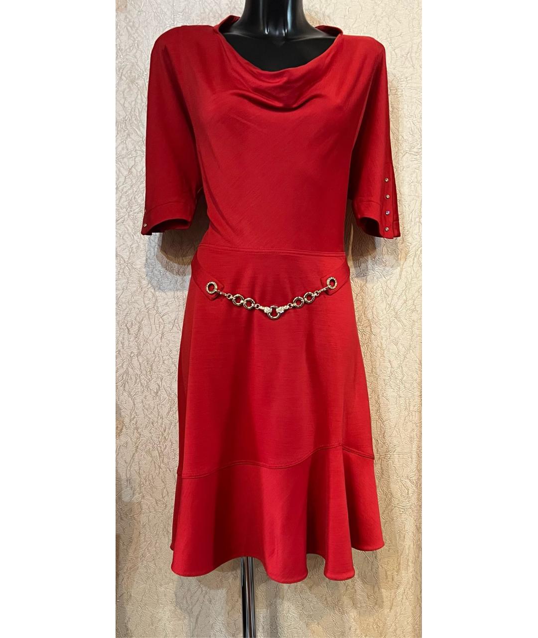 VDP Красное вискозное коктейльное платье, фото 2