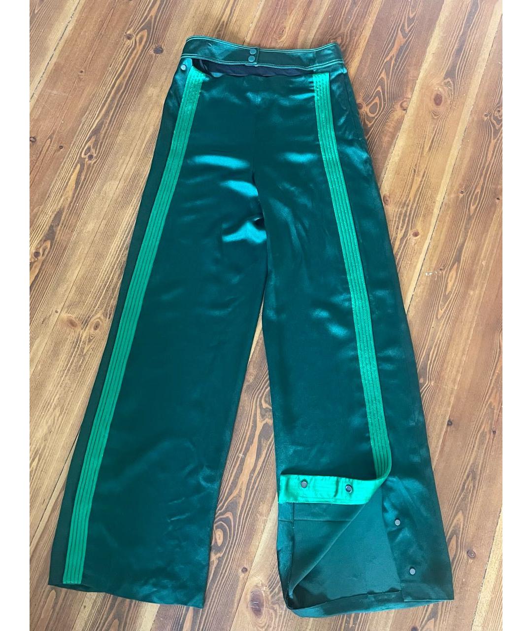 VALENTINO Зеленые шелковые брюки широкие, фото 3